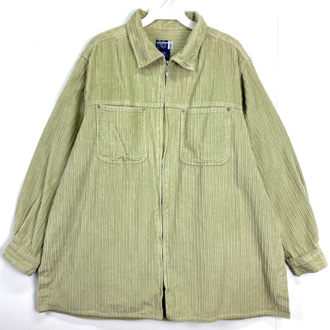 ビンテージコーデュロイシャツジャケット太畝ジップアップブルゾン