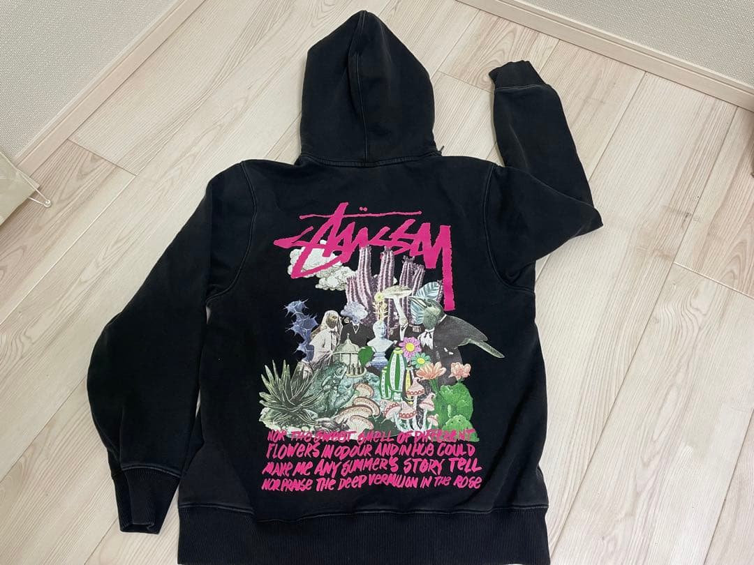 ★Stüssy Psychedelic Hoodie 両面ロゴパーカー M
