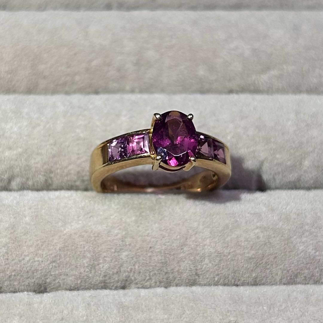 アメジスト k18 指輪 18金 リング 4.6g ジュエリーマキ 11号 - メルカリ