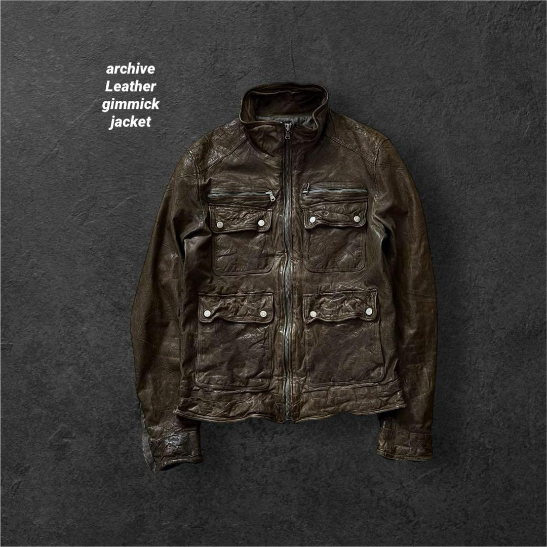 ジャケット・アウター archive gimmick Leather jacket y2k M