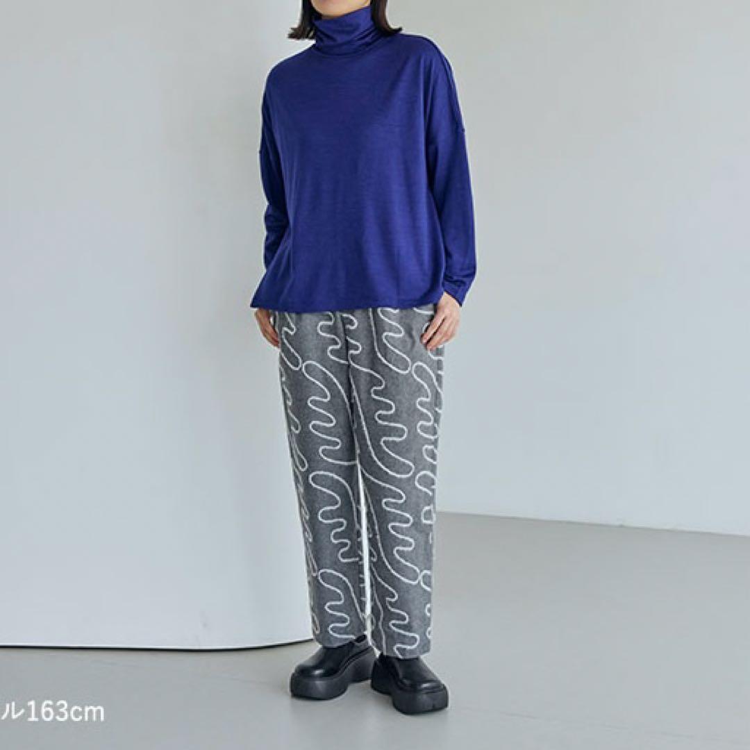 中川政七商店　ウールのタートルワイドプルオーバー　青