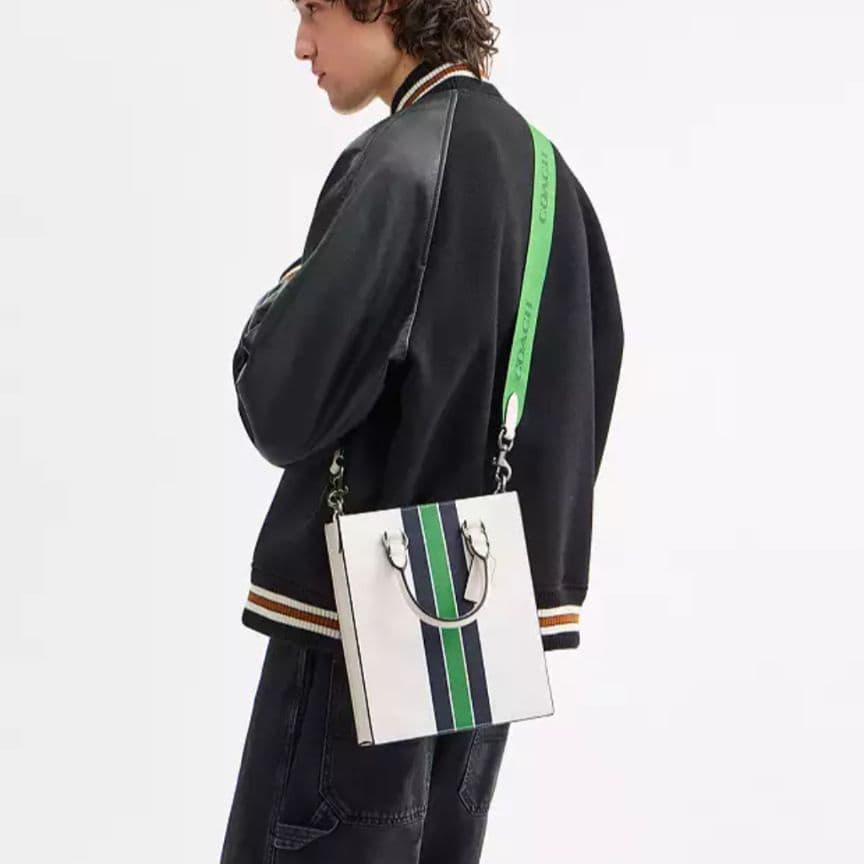 【美品】COACH 2wayディラン トート バッグ・ヴァーシティ ストライプ