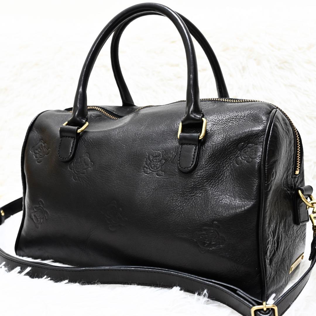 美品 ヒステリックグラマー ボストンバッグ 2way ベア クマ サイドプレート