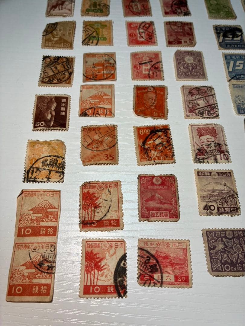戦前 日本・中華民国 切手52枚 富士山 航空 孫文 消印多数