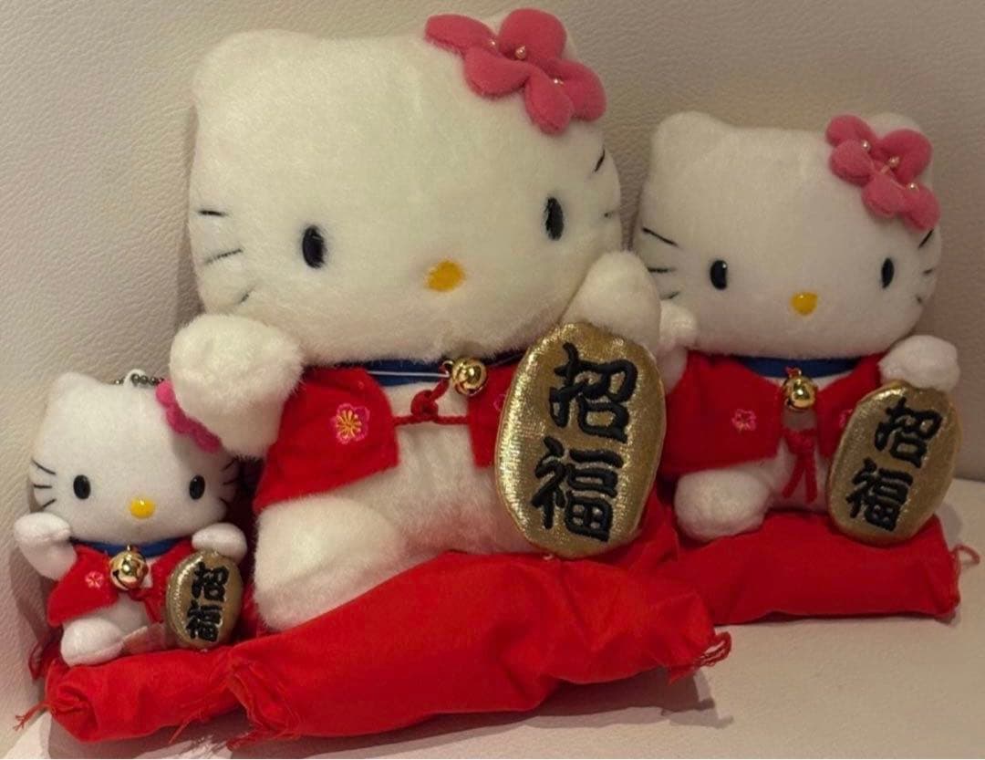 ハローキティ 特大 招き猫 ぬいぐるみ 希少 ハローキティ 招き猫