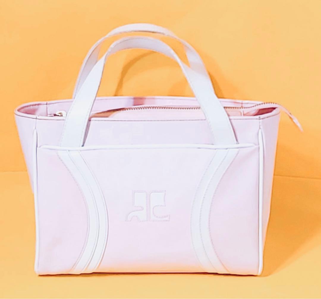 稀少クレージュcourregesバッグ1980年代昭和レトロbagパステルピンク