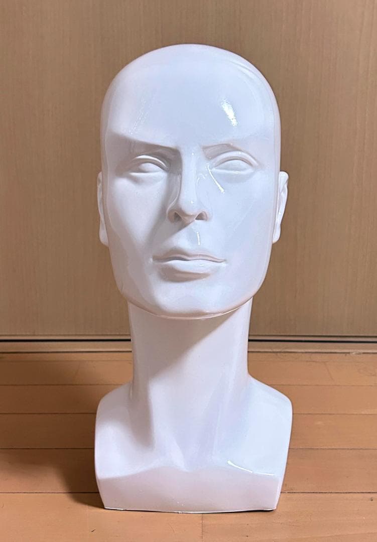 男性用 マネキン ヘッド 顔 白 美品 ウィッグ・メガネ 撮影用 ディスプレイ