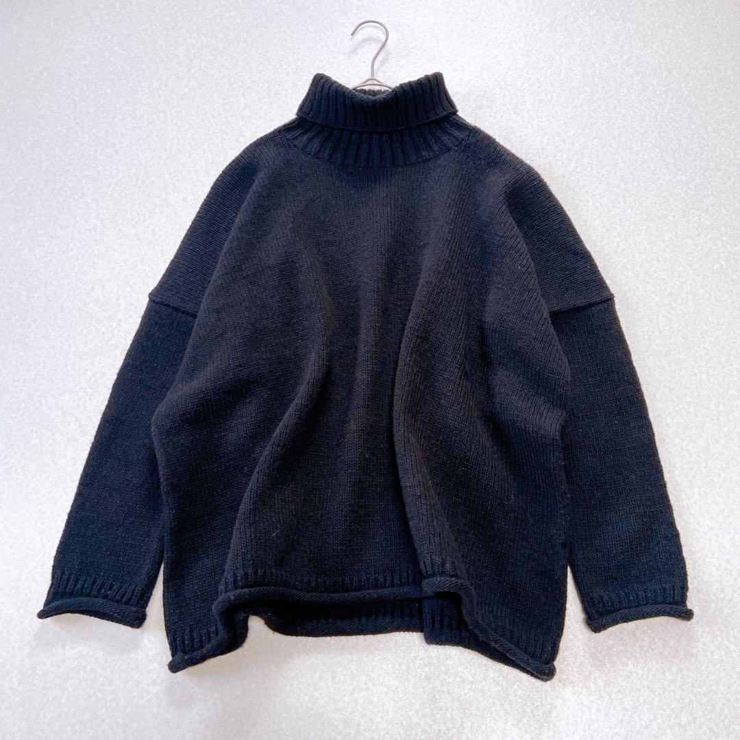 utilite　ユティリテ　ペルーハイランドウール　タートルネックニット　黒