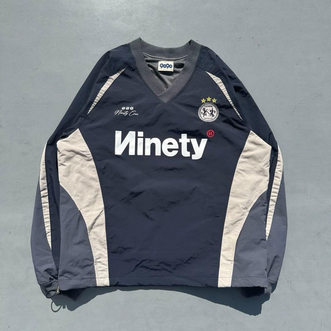 極美品】9090 ナイロンジャケット ネイビー Vネック長袖 S - メルカリ