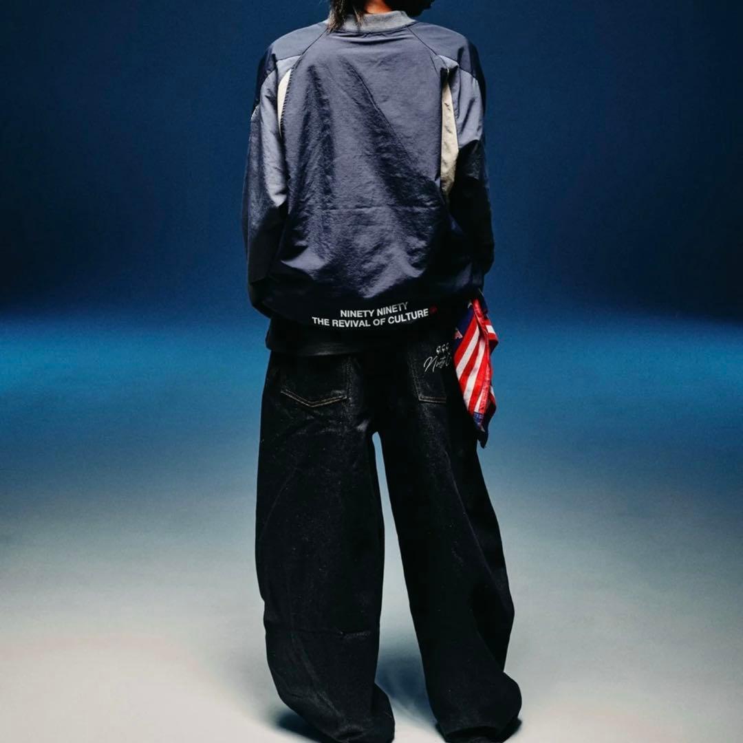 極美品】9090 ナイロンジャケット ネイビー Vネック長袖 S - メルカリ