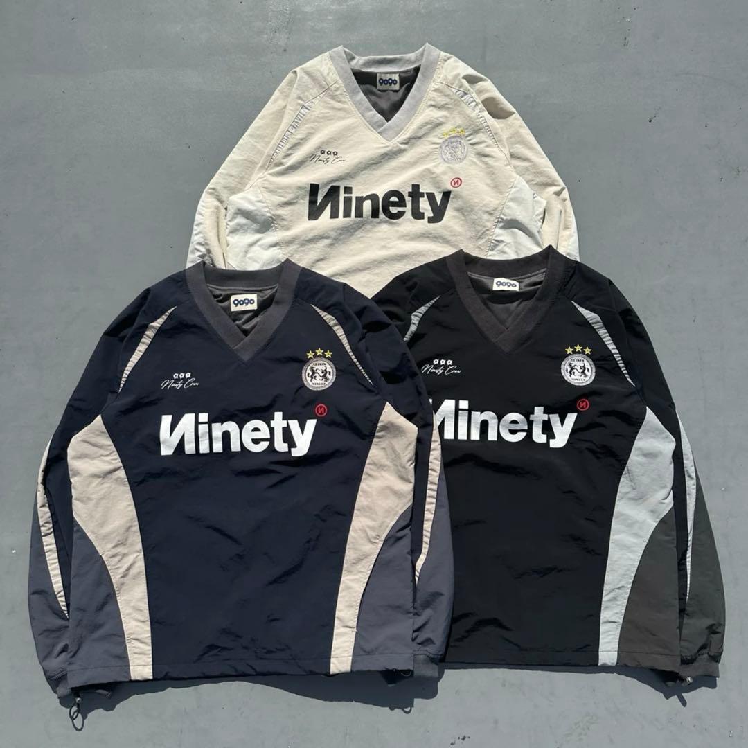 極美品】9090 ナイロンジャケット ネイビー Vネック長袖 S - メルカリ