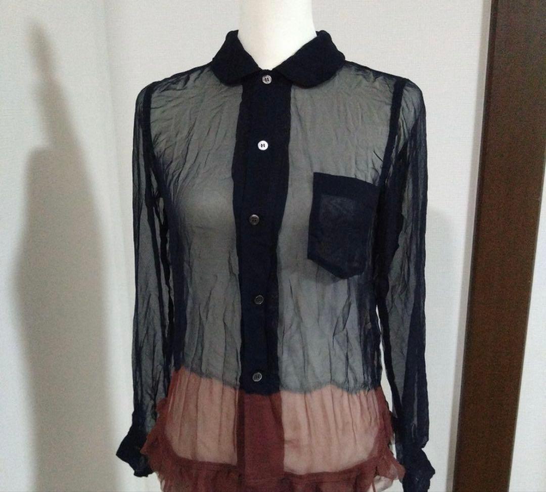 コム・デ・ギャルソン　シースルーシャツ　濃紺×茶 ジェイエムウエストン」は黒より茶靴！ 「コム デ ギャルソン」の“シビ