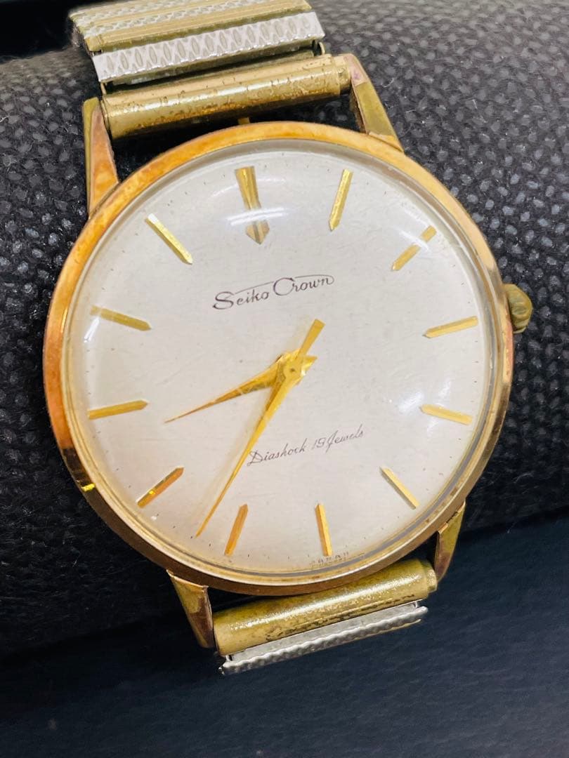 Seiko Crown アナログ時計 ゴールド
