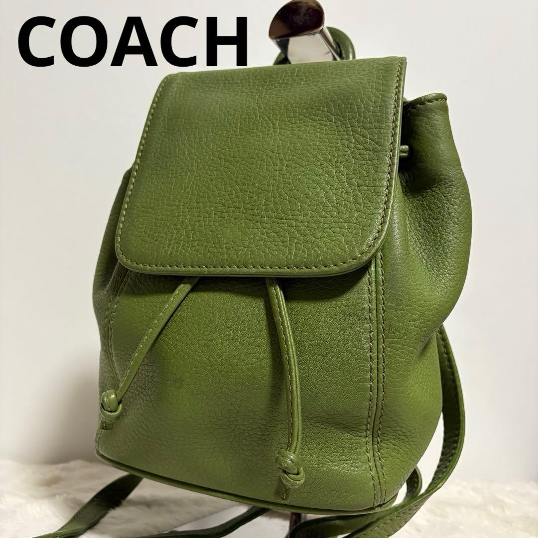 【美品】希少色✨COACH コーチ　リュック　バックパック4925 グリーン