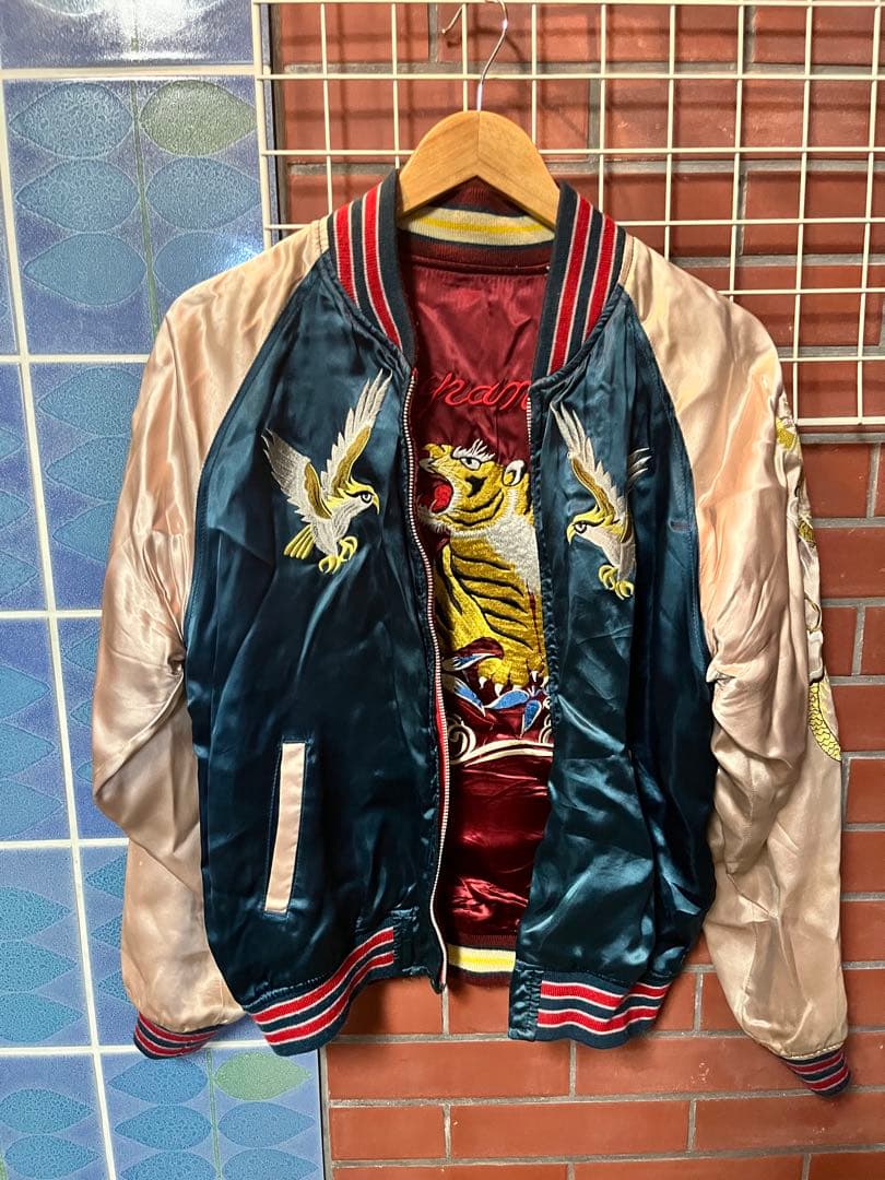 Houston スカジャン リバーシブル　刺繍