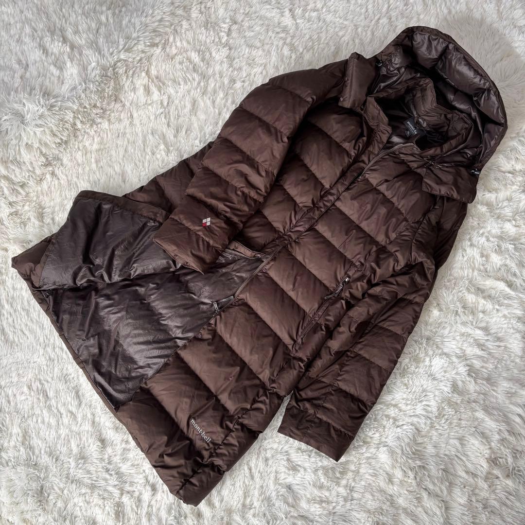 mont-bell モンベル トラベルダウン ロングコート XLサイズ 茶　旅行
