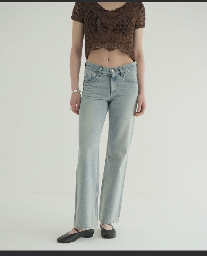 パンツ CLANE LOW WAIST SLIM DENIM PANTS 0size