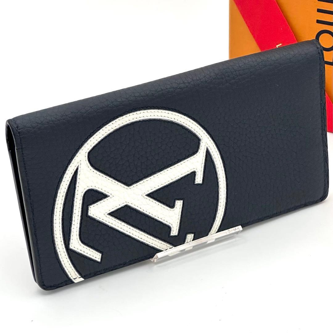 【未使用級】ルイヴィトン LVサークル ポルトフォイユ ブラザ アンディゴブルー