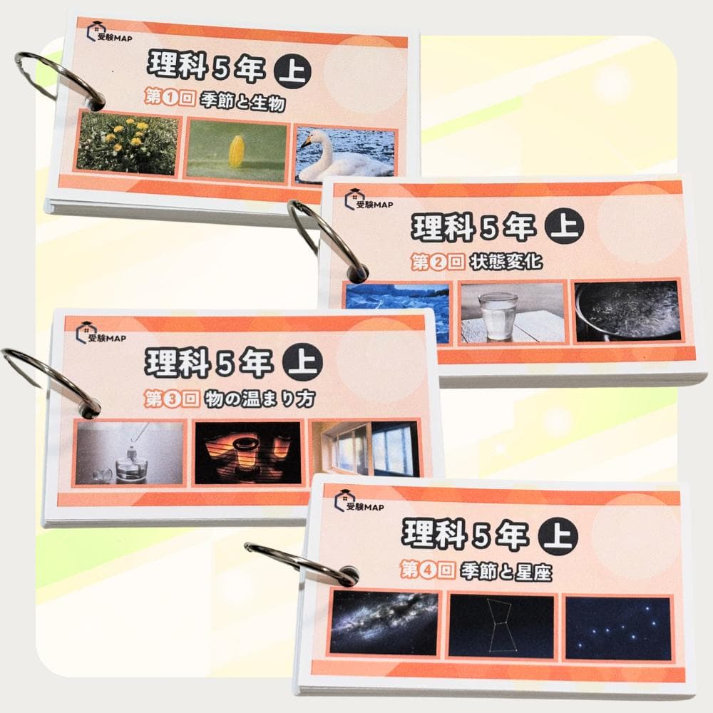 中学受験 暗記カード 5年上 理科 第1回公開組分けテスト 予習シリーズ