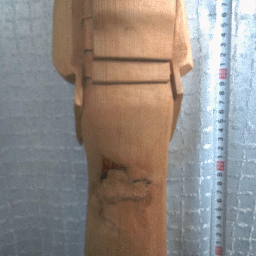 骨董2 木製 日本人形 着物 約40cm