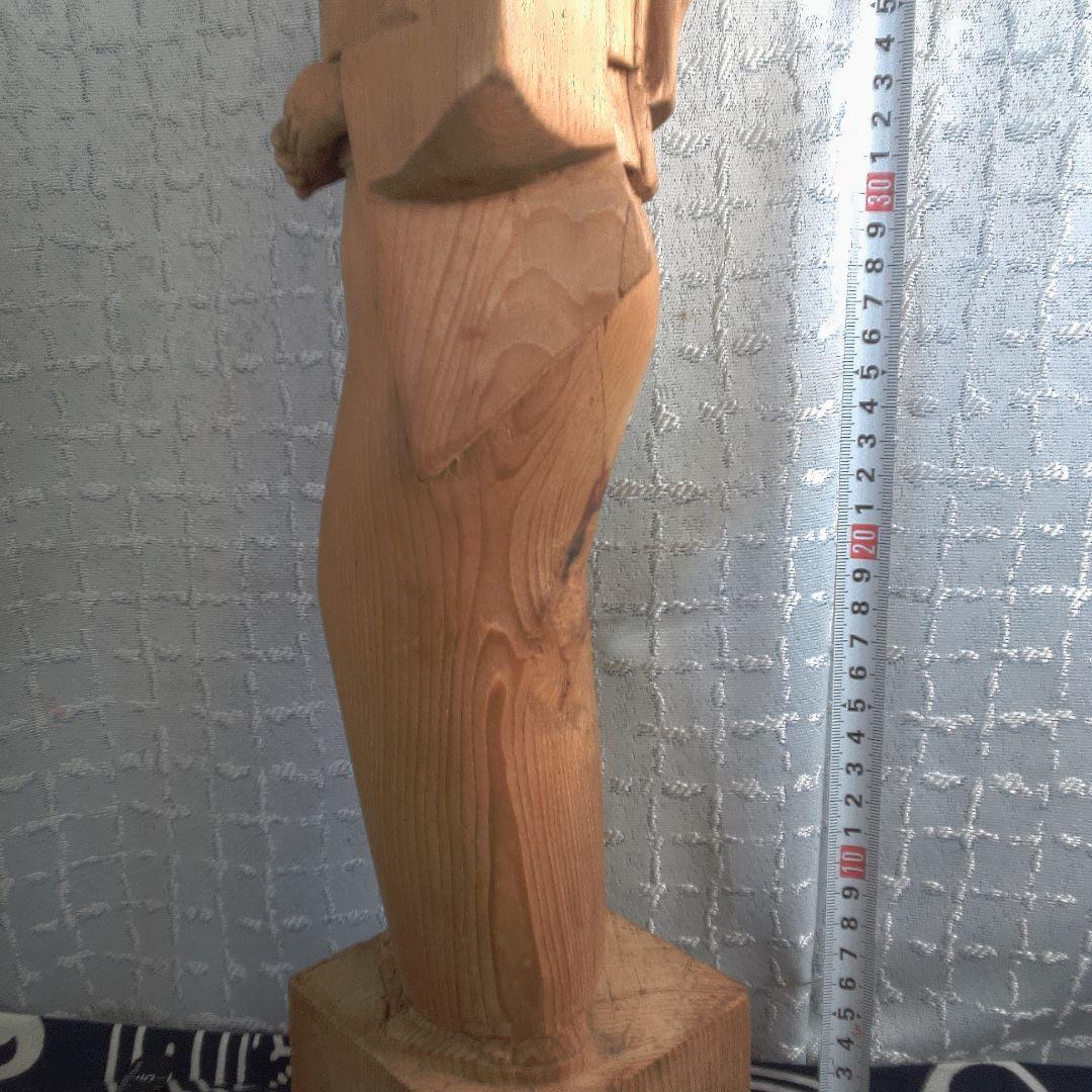 骨董2 木製 日本人形 着物 約40cm