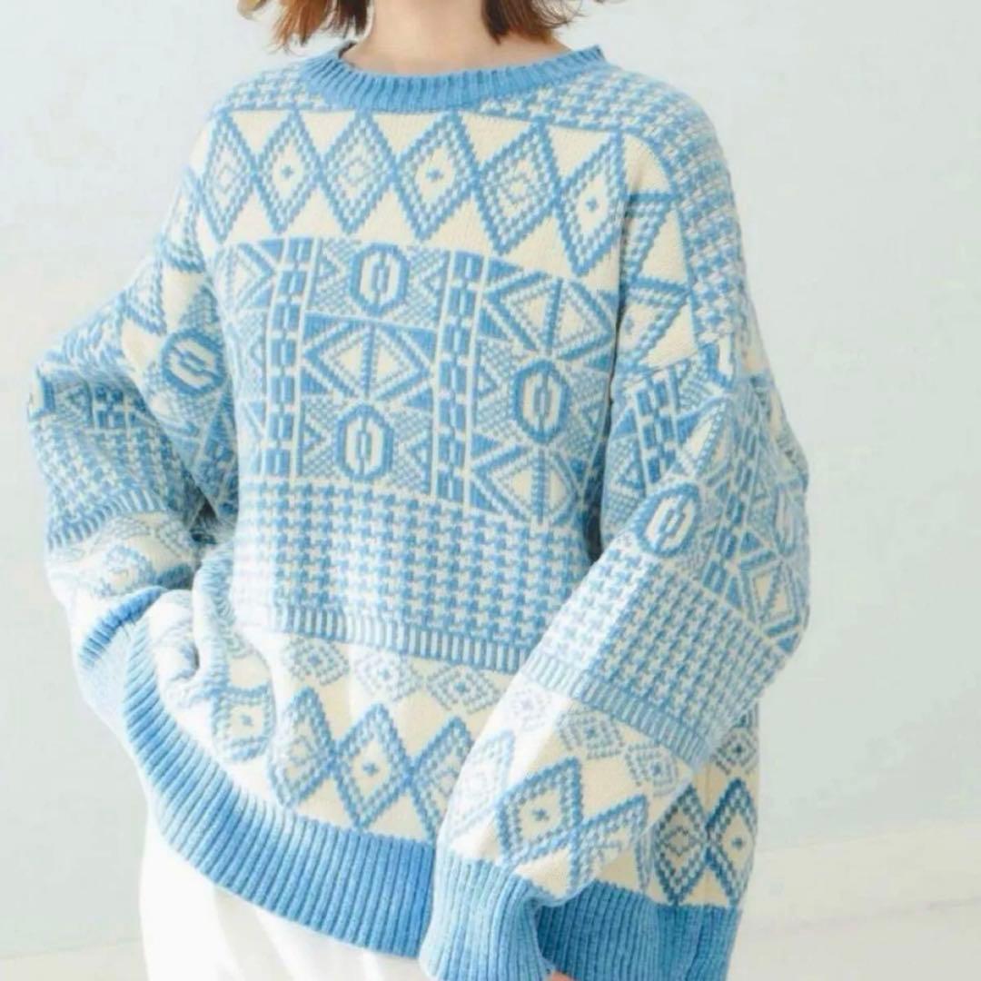 silent 川口春奈着用　モールジャガードニット BEAMS MING by