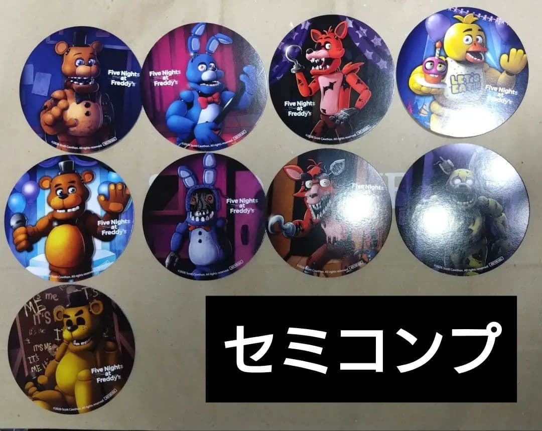 ファイブナイツアットフレディーズ スカイツリー コラボカフェ コースター 9種