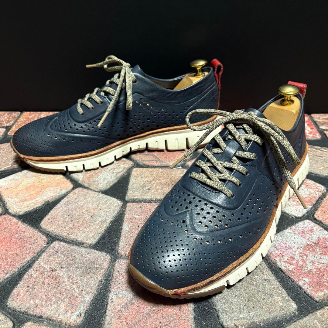 コールハーン　ゼログランド スニーカー パーフォレーション 26cm ネイビー