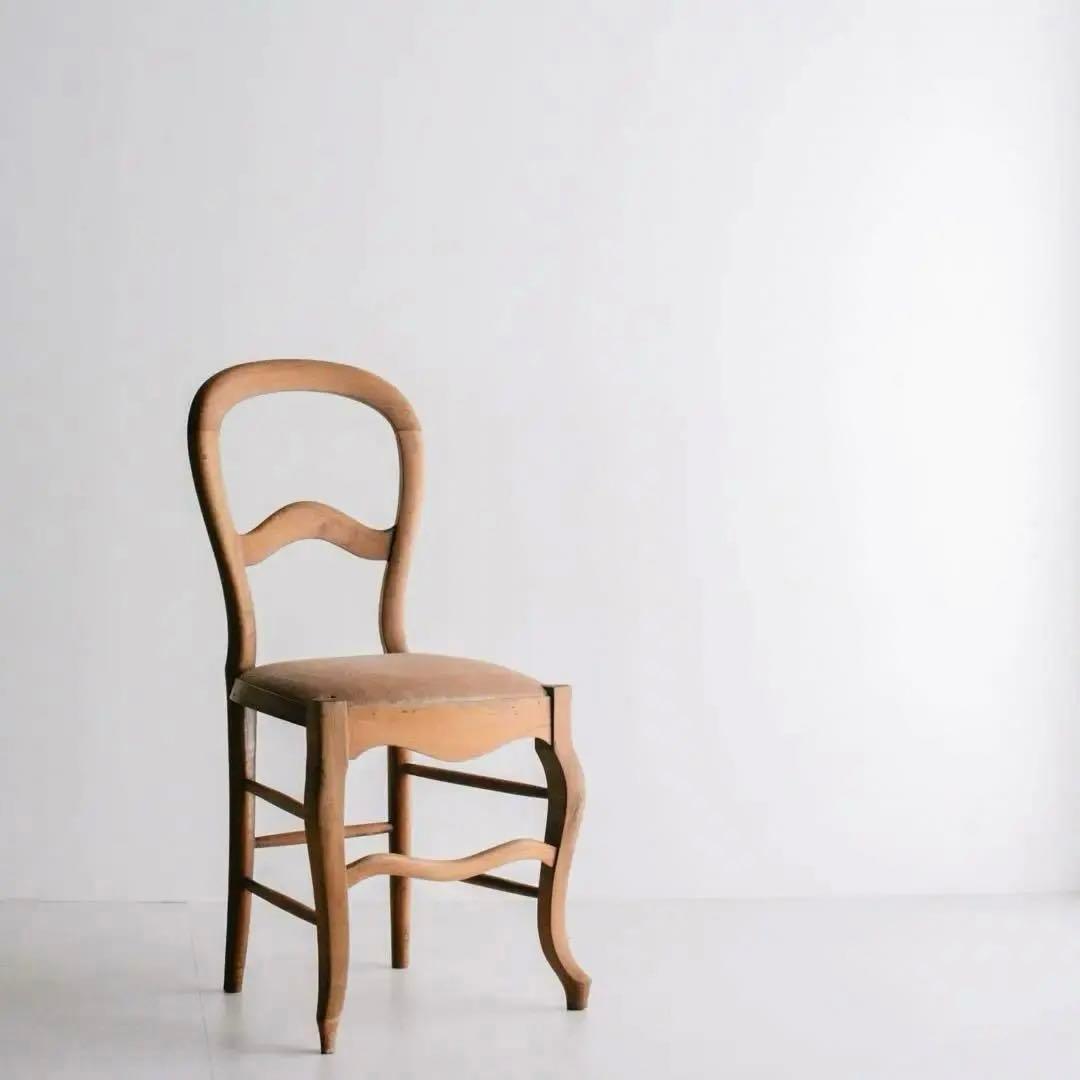 フランス　バルーンチェア　アンティーク 無垢財 モケット張り 古家具 ブロカント アンティークリプロダクト ミニバルーンチェア（ブラウンレザー