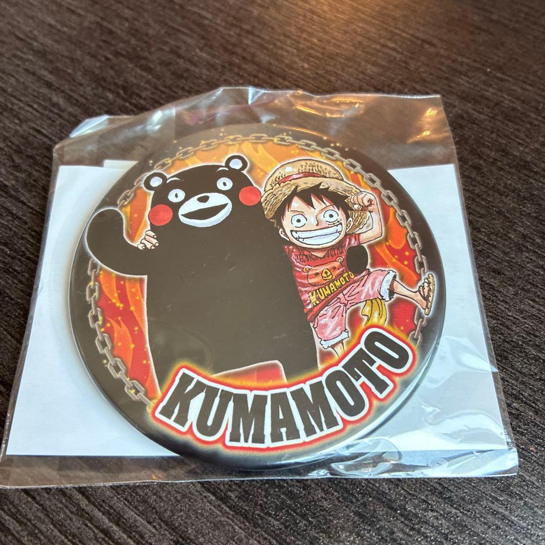 ワンピース Hello ONE PIECE 熊本 ルフィ くまもん 缶バッジ