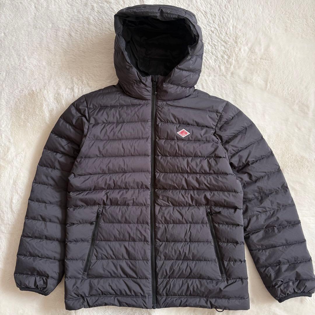 【美品✨】DANTON ダウンジャケット フーディ ブラック ライト フード