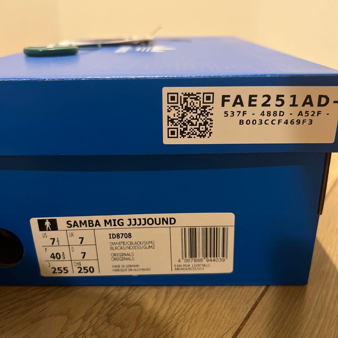 靴 adidas JJJJound samba us71/2 25.5cm