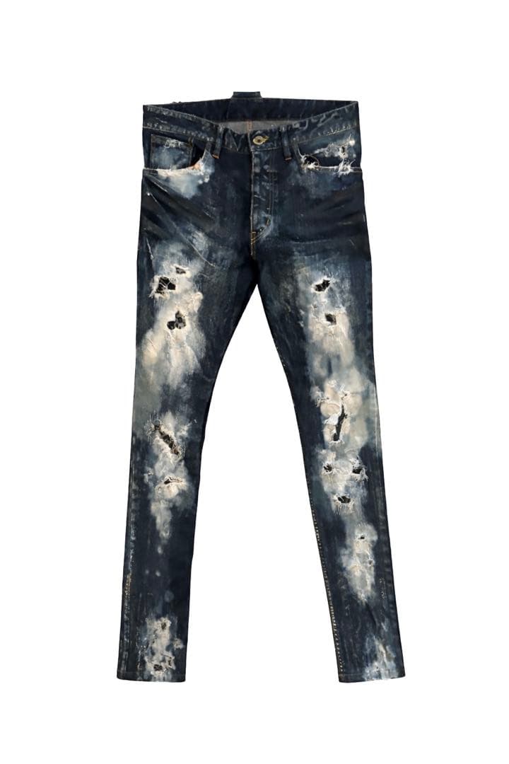 美品 LGB ルグランブルー 花柄 ダメージ ブリーチ コーティング デニム