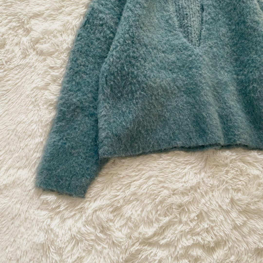 2023AW Whim Gazette ニット Vネック プルオーバー ブルー - メルカリ