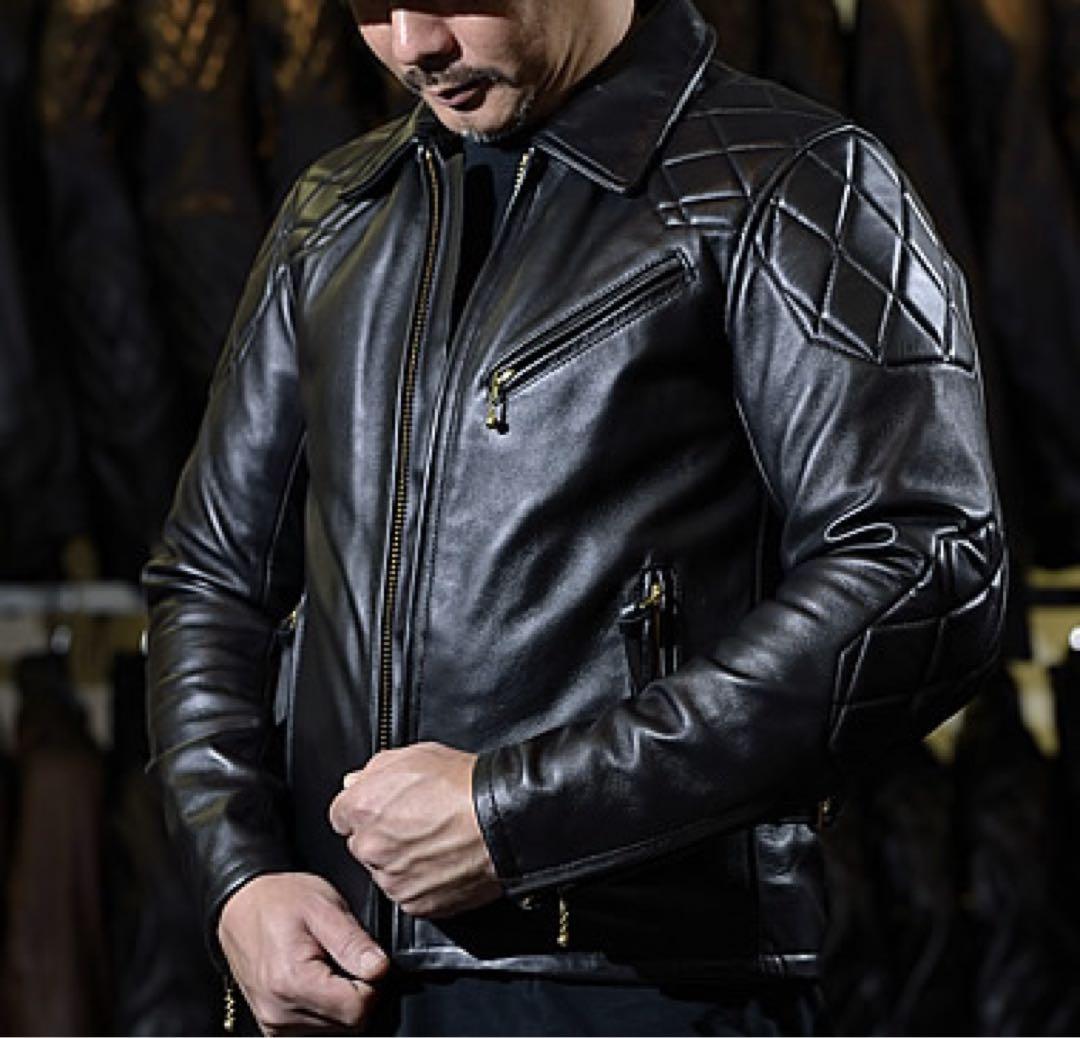 h*o様 ほぼ新品KADOYA EVO パデッド ksleatherブラック KADOYA カドヤ EVO パデッド ダブルライダースジャケット ブラック M