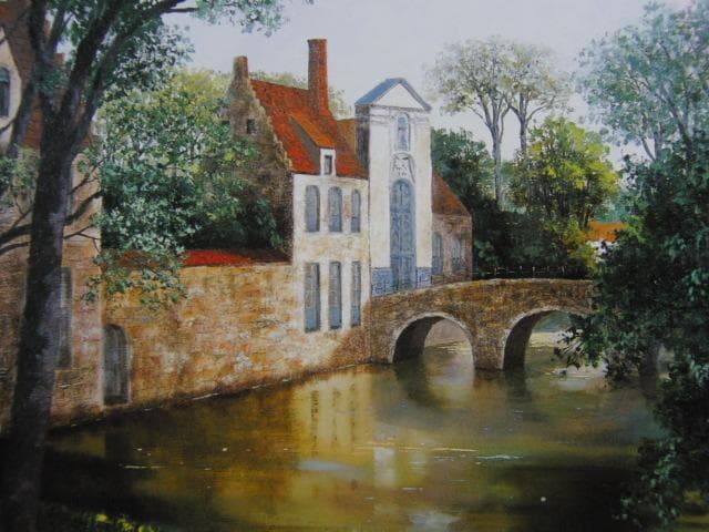 今関アキラコ、【ブルージュ】、希少な大判額装用画集より、美品