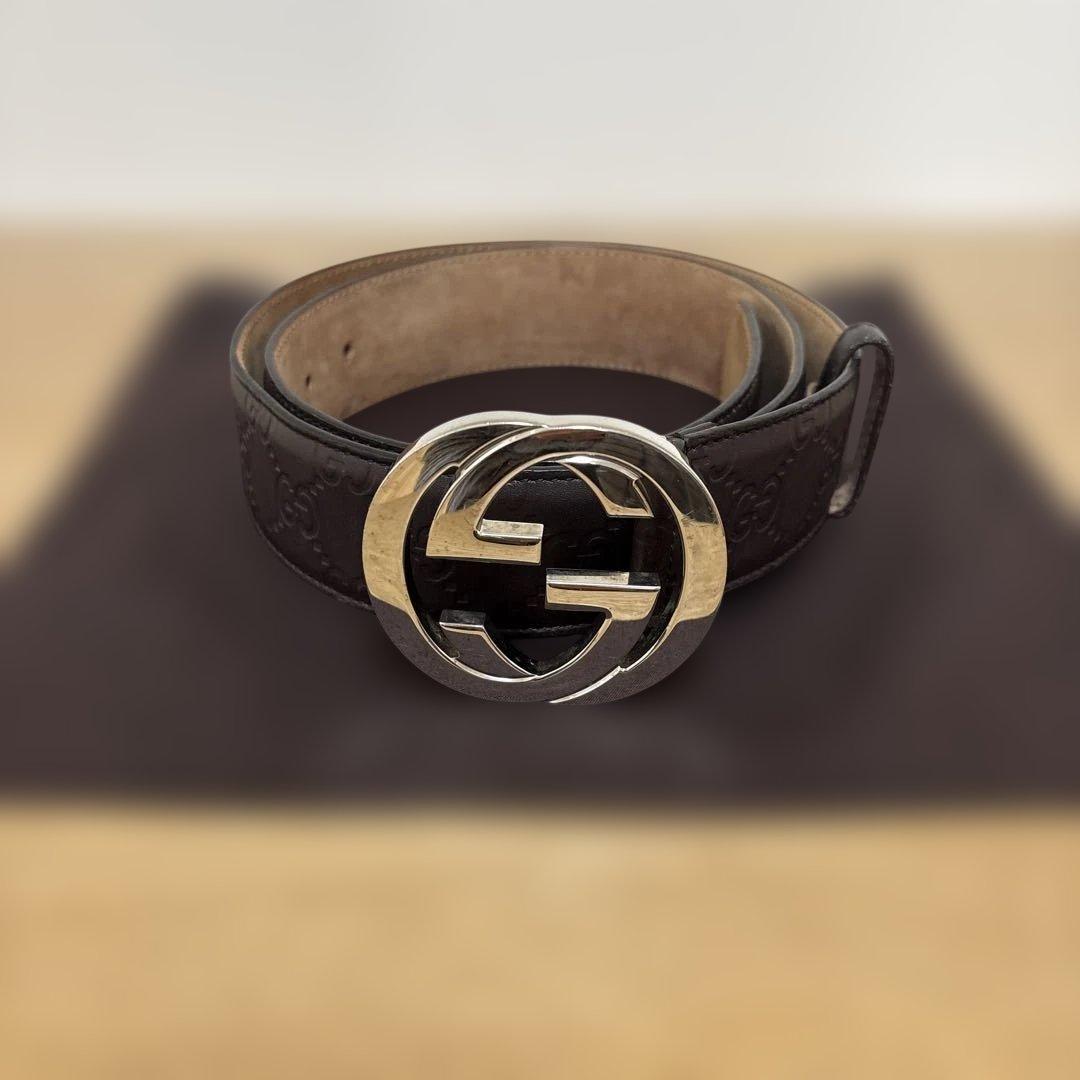 GUCCI ブラウンGGロゴベルト 専用袋付き