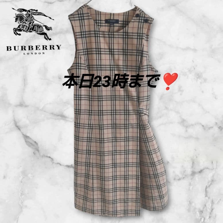 バーバリーロンドン ノバチェック ノースリーブ ひざ丈ワンピース