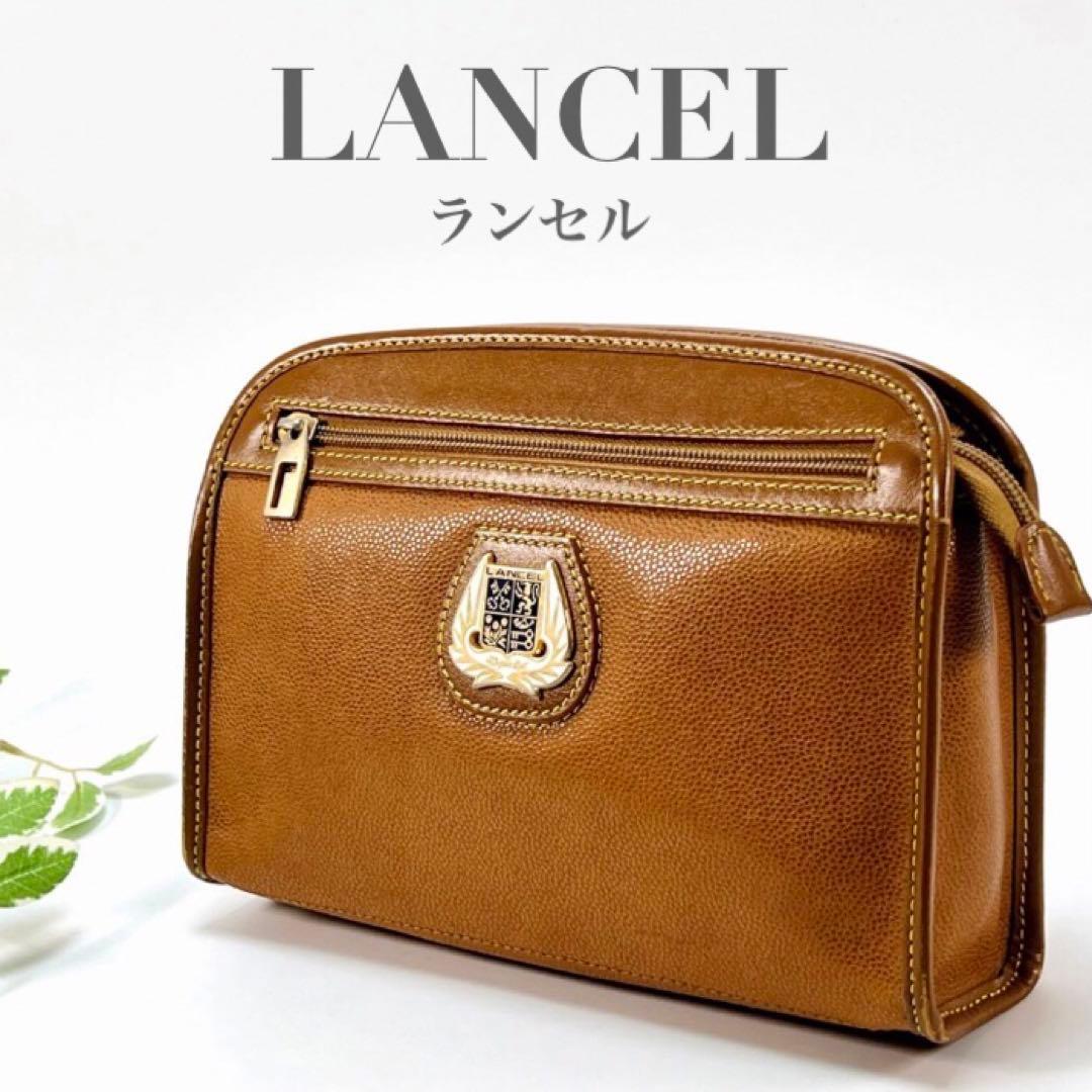 ヴィンテージ LANCEL ランセル セカンドバッグ クラッチ ブラウン ロゴ