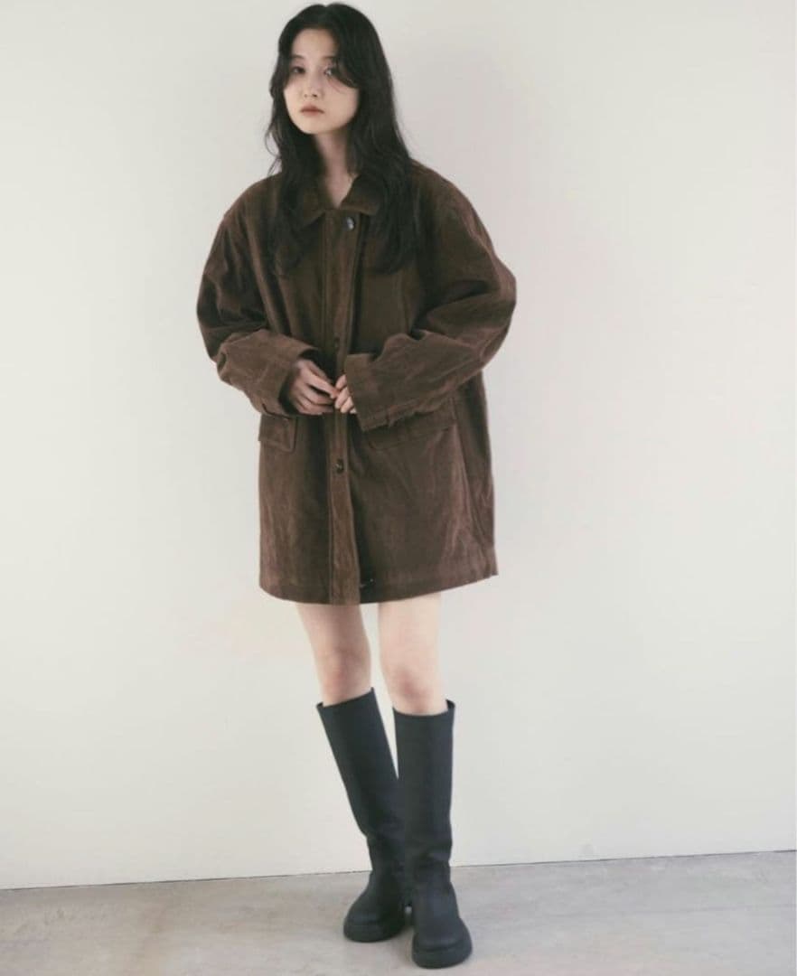 【aere】eco suede coat ブラウン