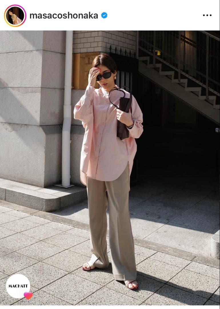 MACHATT マチャット オーバーシャツ ピンク