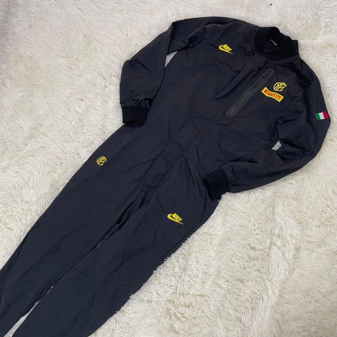 【美品】　ナイキ インテル×ピレリ ジャンプスーツ ナイロン ツナギ 黒 美品】 ナイキ インテル×ピレリ ジャンプスーツ ナイロン ツナギ 黒