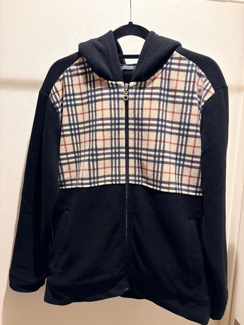 Burberryブラックレーベル　ジップアップフリースパーカーノバチェック 中古・古着通販】BURBERRY BLACK LABEL (バーバリーブラックレーベル