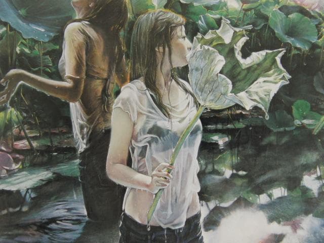 山根須磨子、光彩の溢るる中で、希少な画集より、新品高級額・額装付