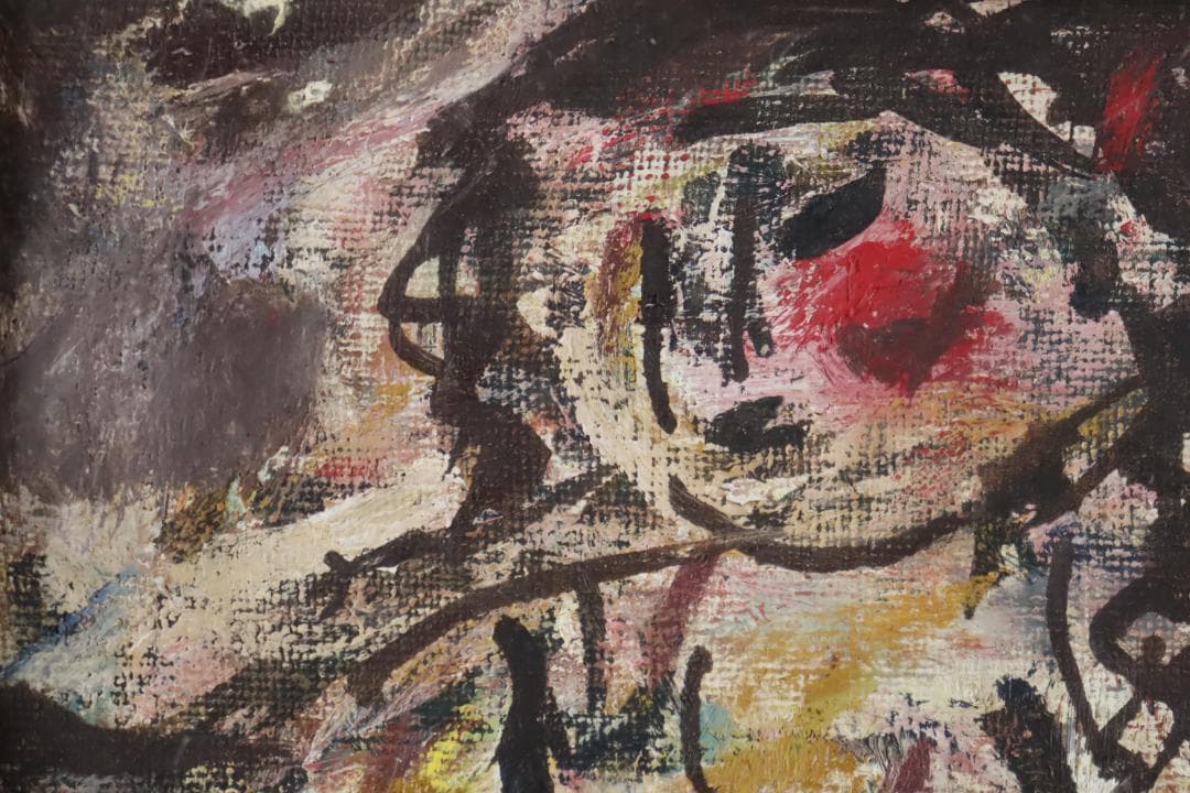 真作保証 奈知安太郎 「座る裸婦」 油彩SM号 独立美術協会 自由美術家