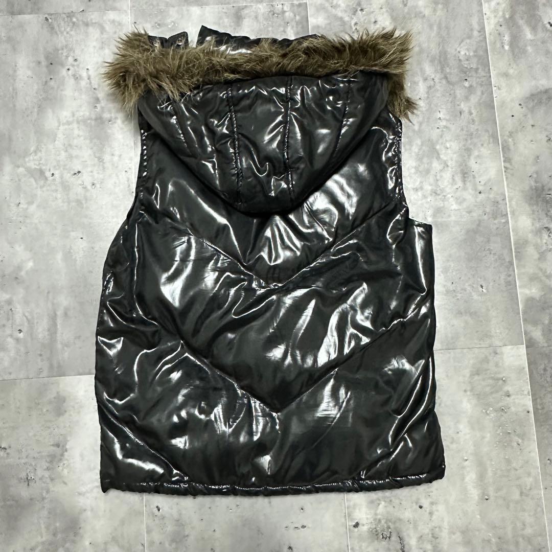00s Y2K archive ファー ダウンベスト 光沢 平成初期 L お兄系 - メルカリ