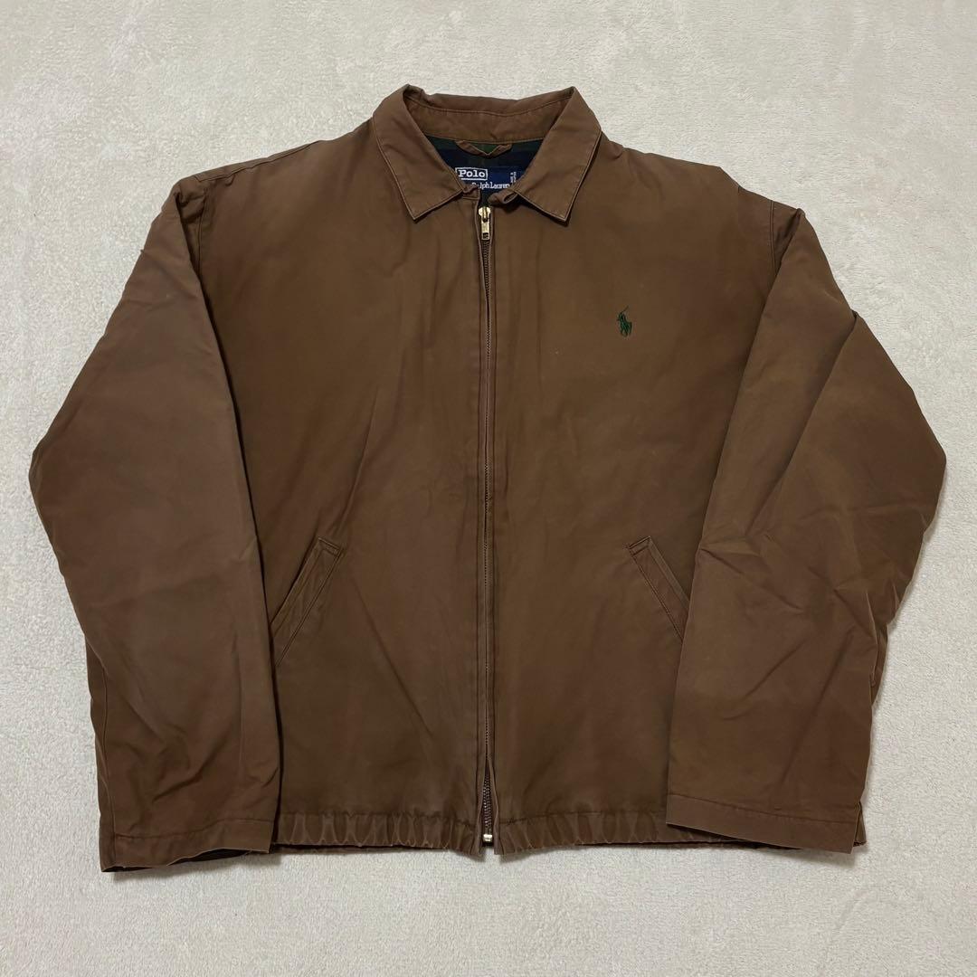 ポロラルフローレン スイングトップ ブラウン Lサイズ 刺繍ポニー