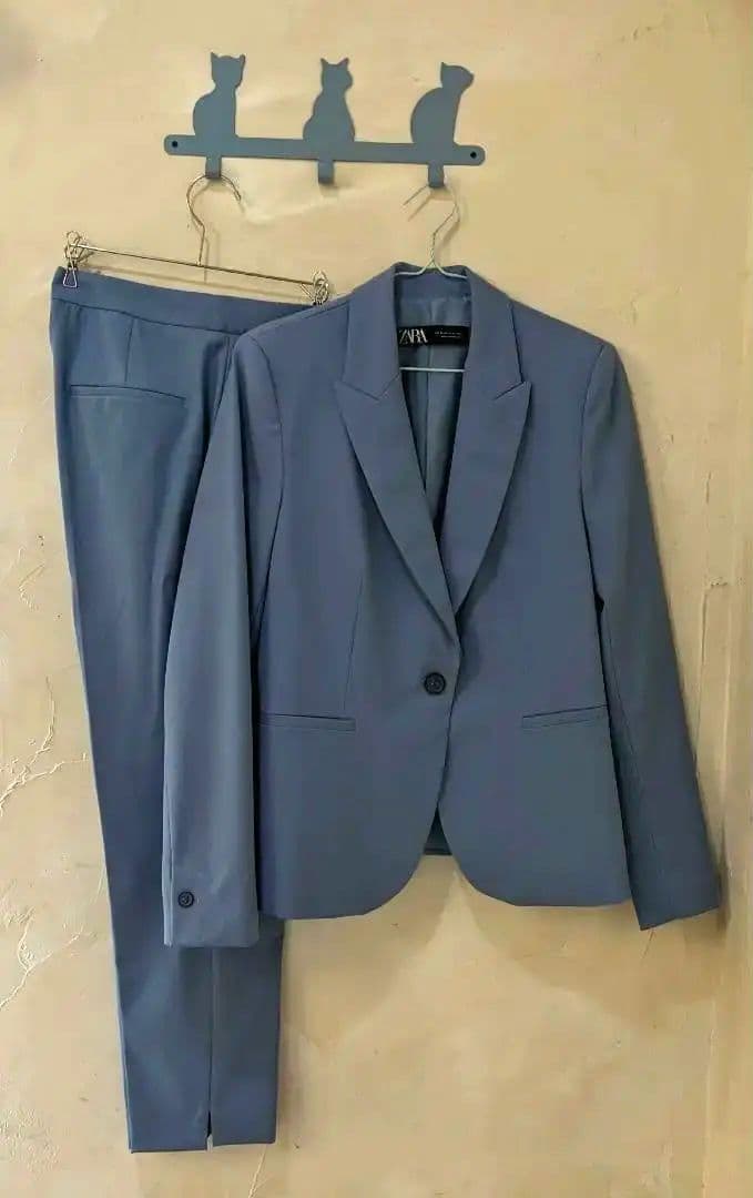 ZARA ブルーグレー パンツスーツ上下 M〜L 38