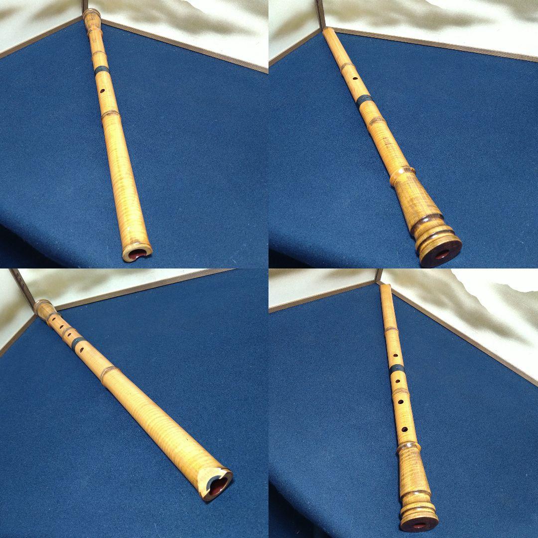 AH57 尺八 完全正律官 二尺三寸官 都山流 胡蝶 歌口カバー ワダ楽器 美品