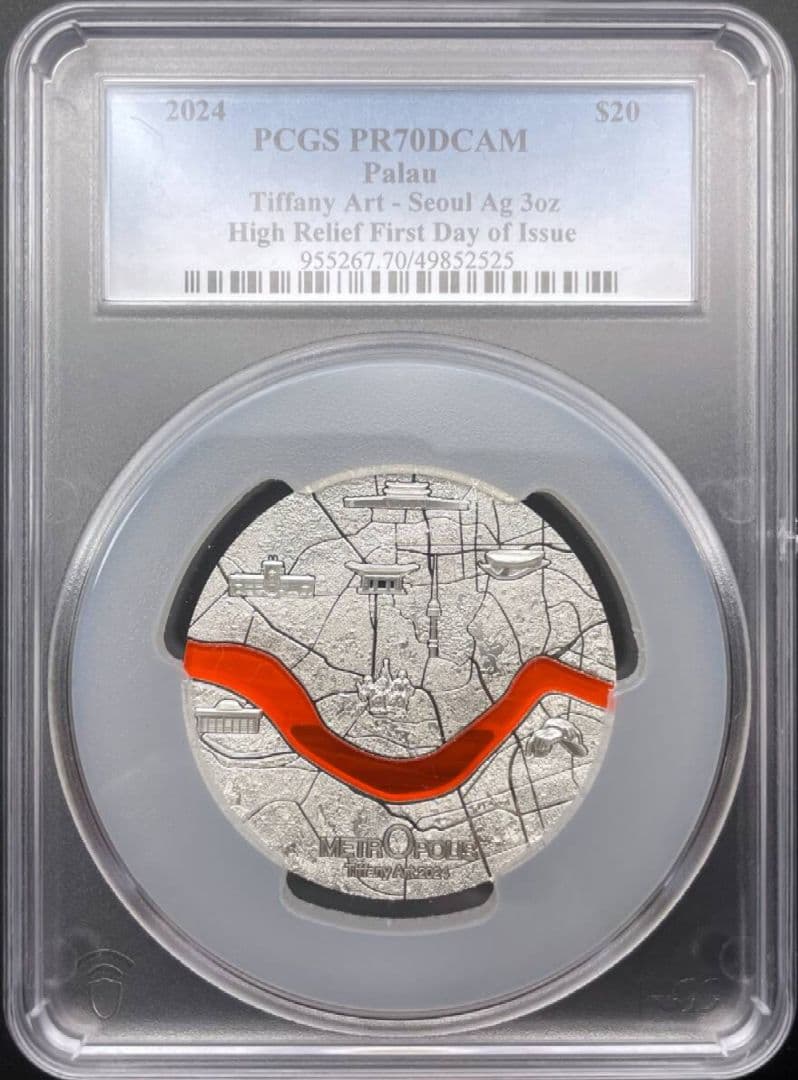 【最高鑑定】2024 パラオ ソウル ティファニーアート 3オンス銀貨 純銀